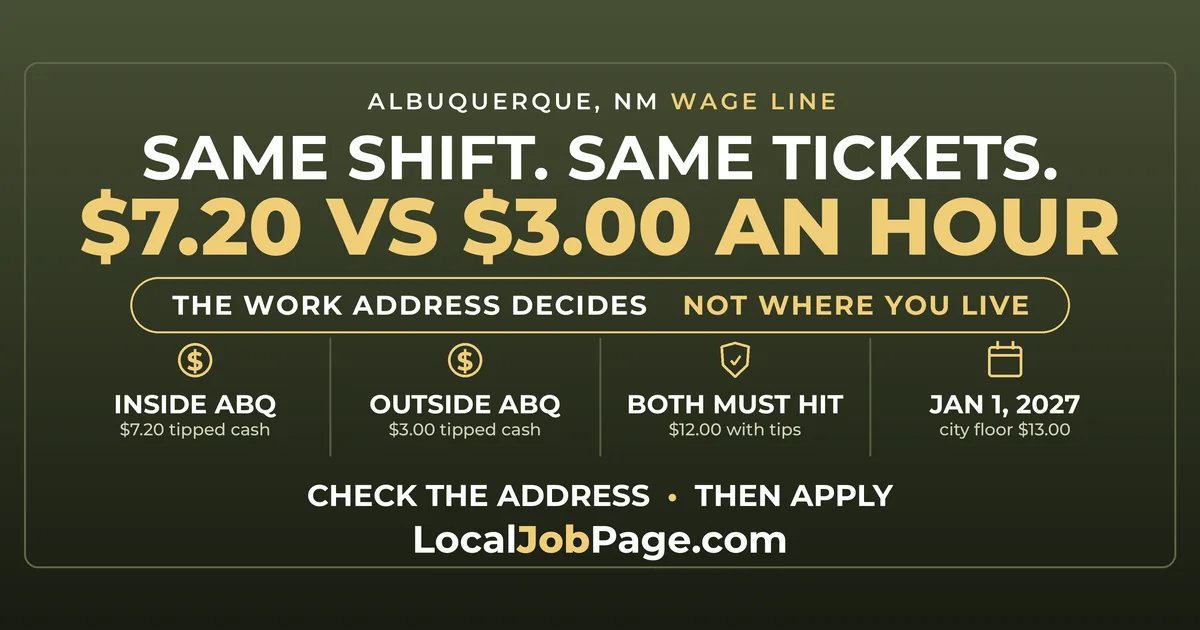 Albuquerque Minimum Wage 2026: Why Your Work Address Decides Your Paycheck