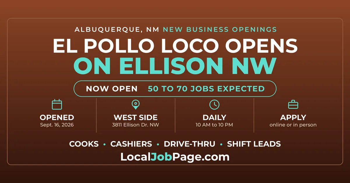 El Pollo Loco Opens on Ellison NW as West Side Restaurant Jobs Grow